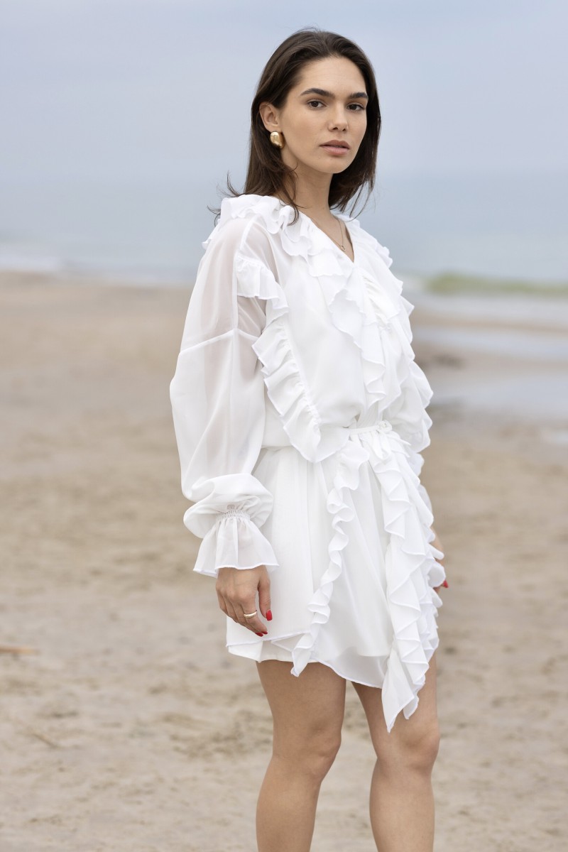 "Aurora" white chiffon dress – photo 6