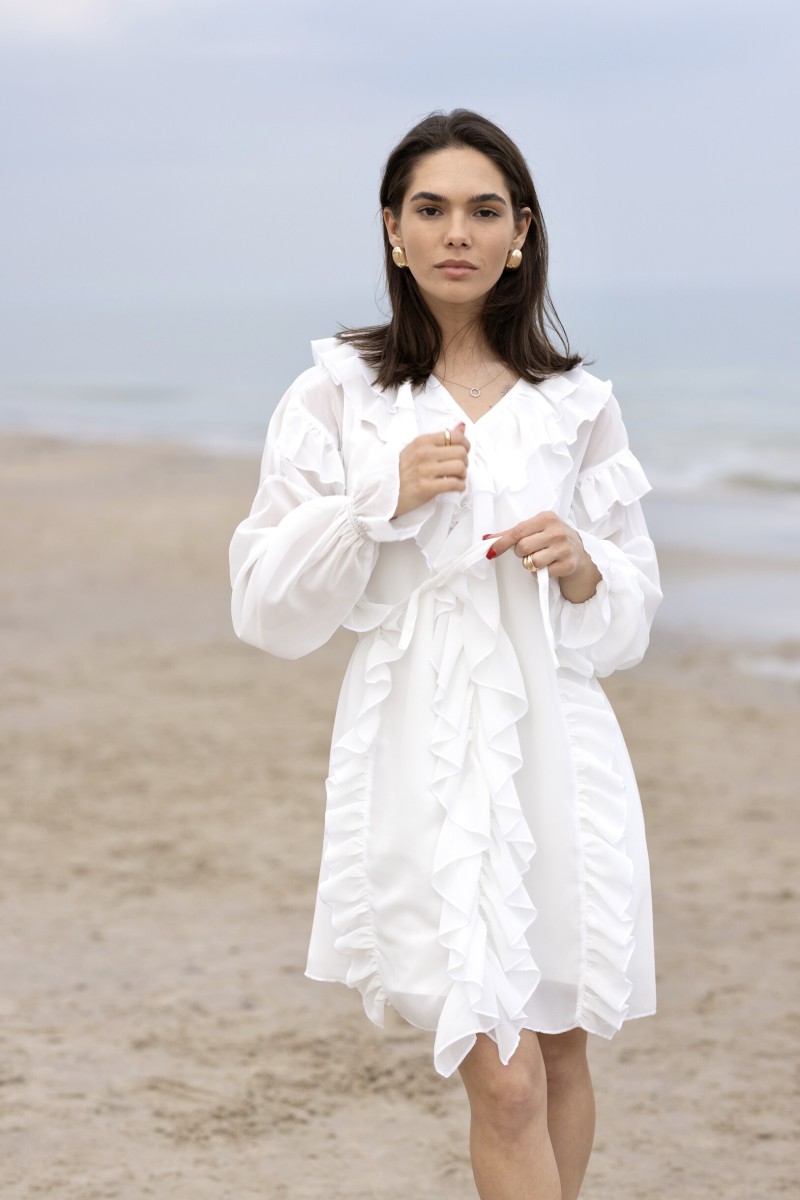 "Aurora" white chiffon dress – photo 17