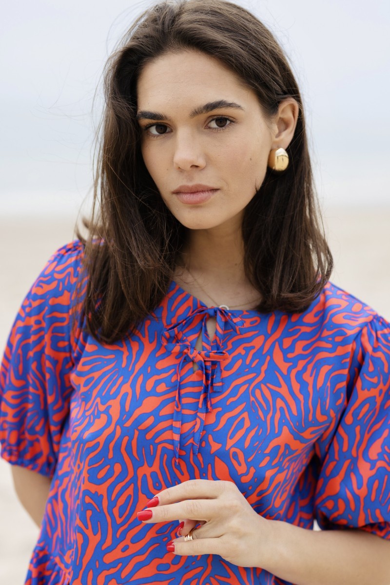 "Melina" blue/orange dress – photo 2