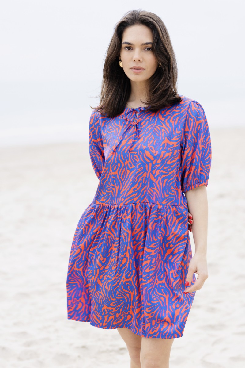 "Melina" blue/orange dress – photo 3