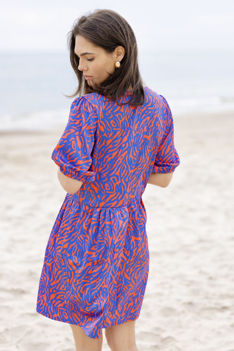 "Melina" blue/orange dress – photo 4