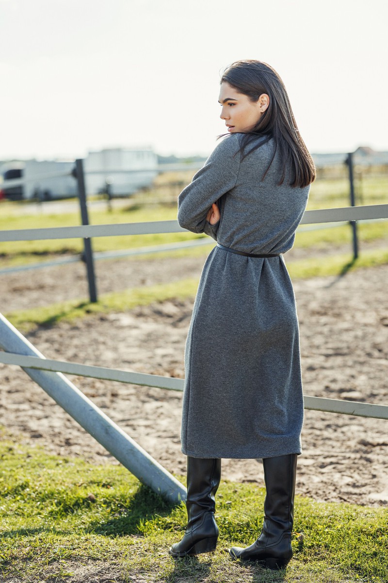 "Davina" grey dress with a slit – photo 5
