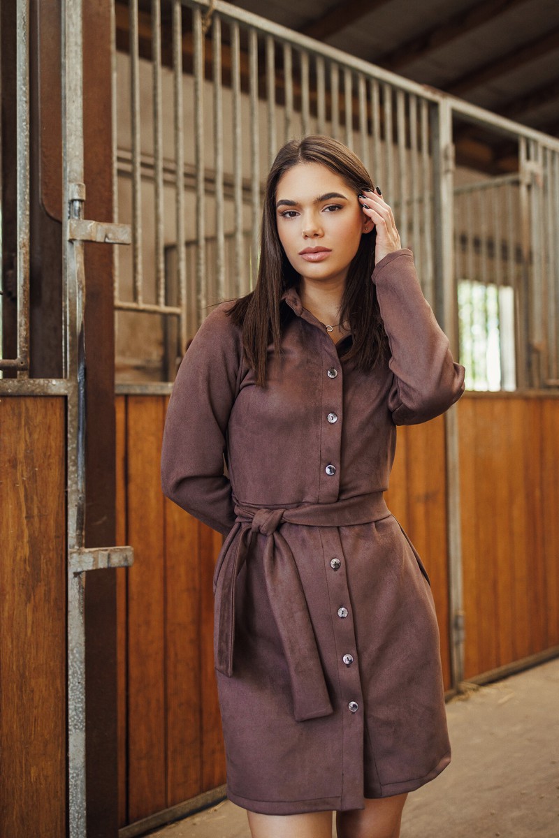 Brown suede dress – photo 2