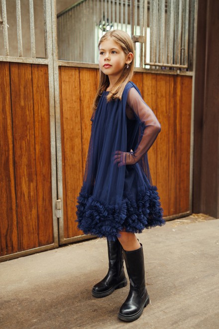 "Sugar" dark blue tulle dress – another view