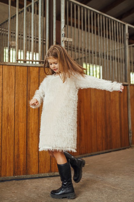Fluffy light girl's dress – another view