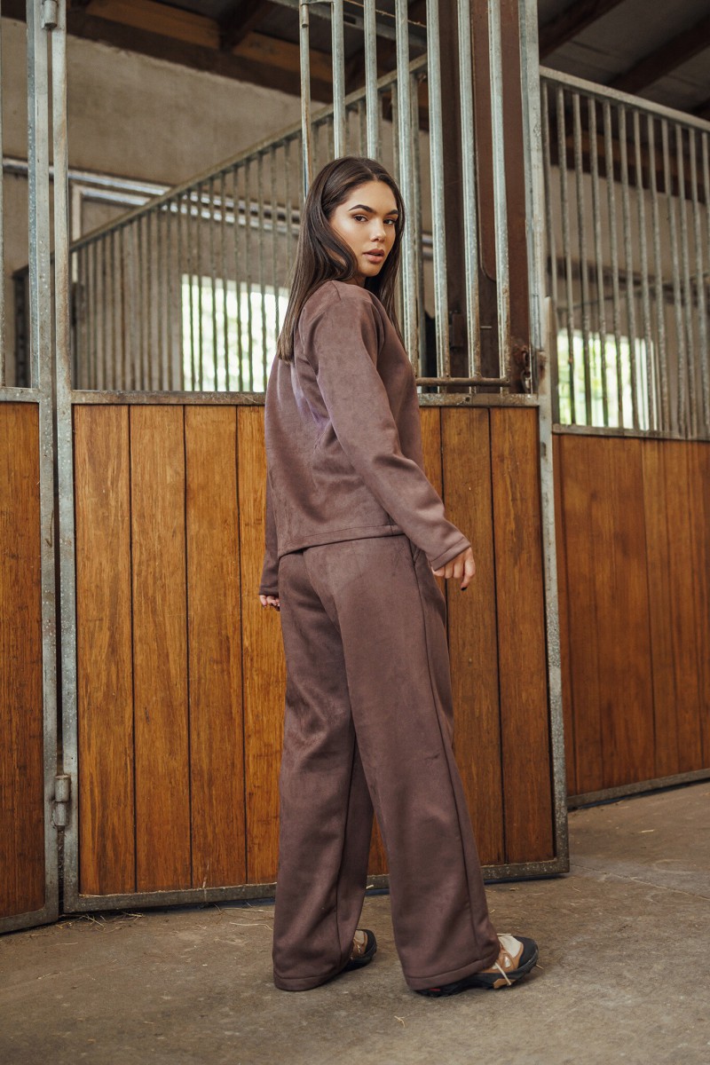 Brown suede trousers – photo 4
