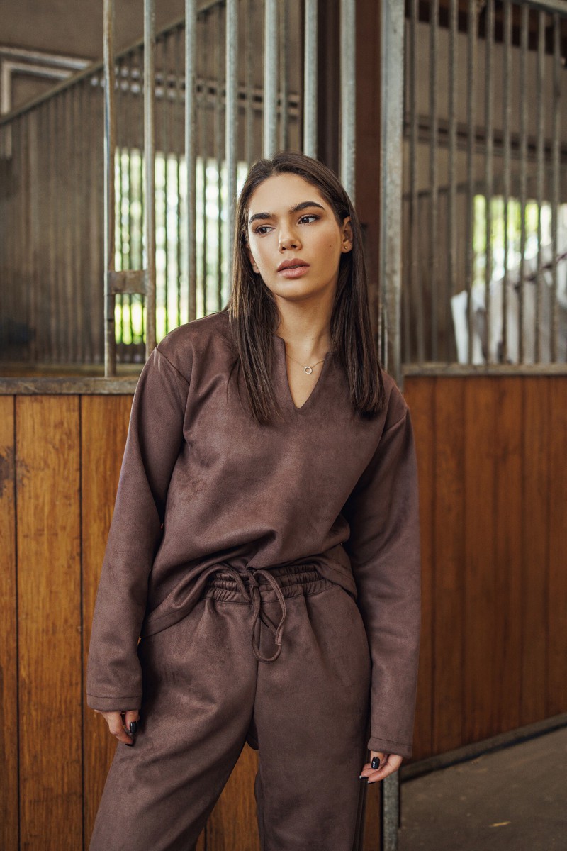 Brown suede trousers – photo 5