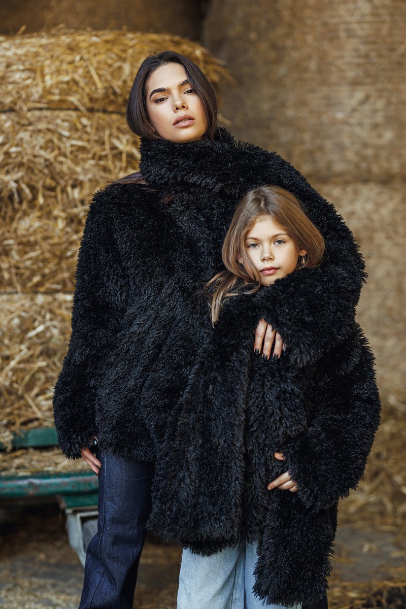 Black faux fur coat – photo 4