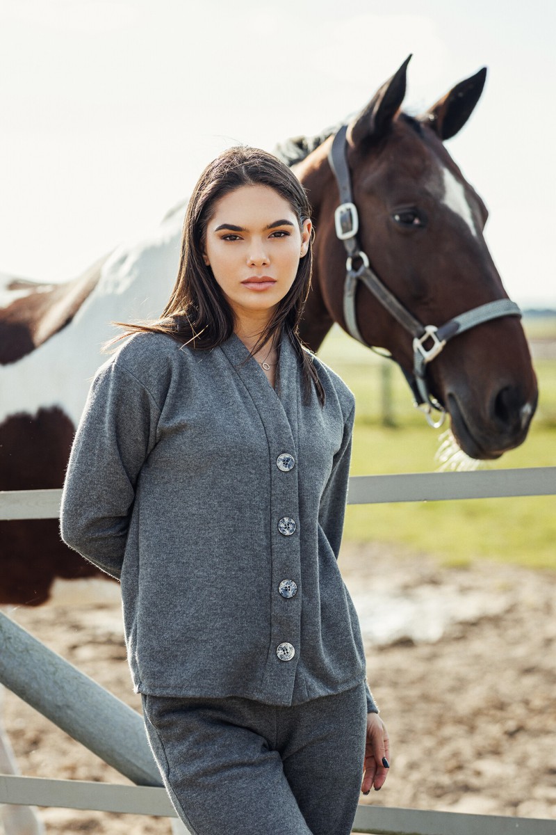 Grey jumper with buttons – photo 2