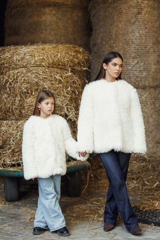 Mini pieno balti kailiniai