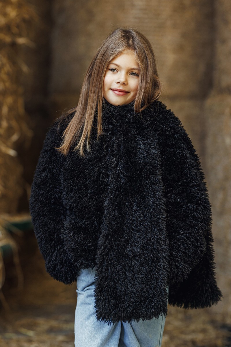 Mini black faux fur coat – photo 2