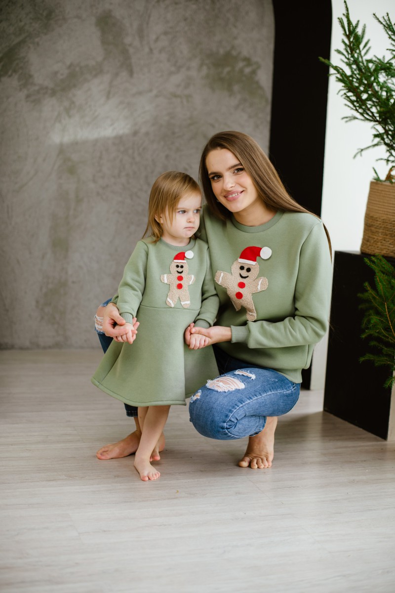 Pale green jumper with gingerbread XL – photo 3