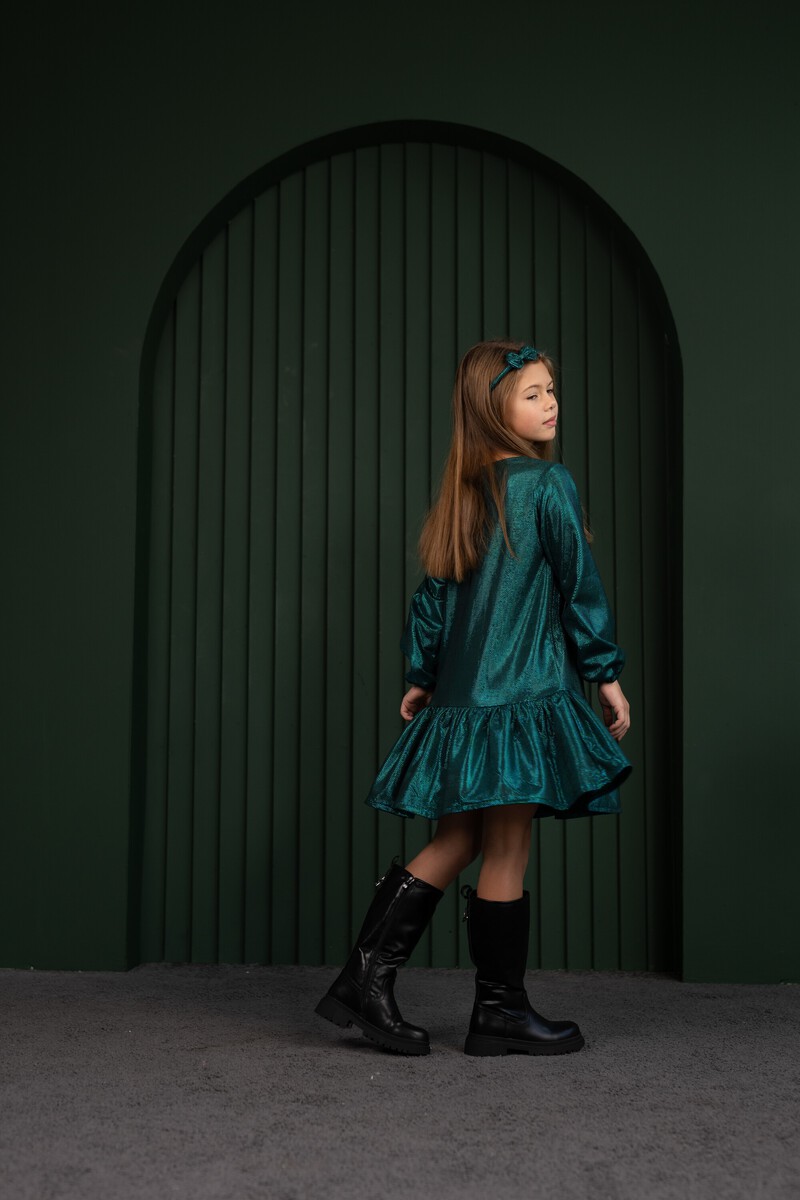 Emerald shimmer girl's dress – photo 3