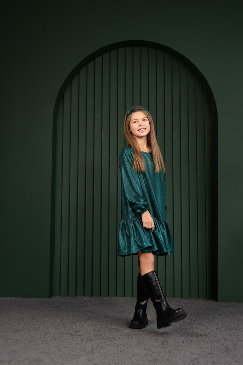 Emerald shimmer girl's dress – photo 4