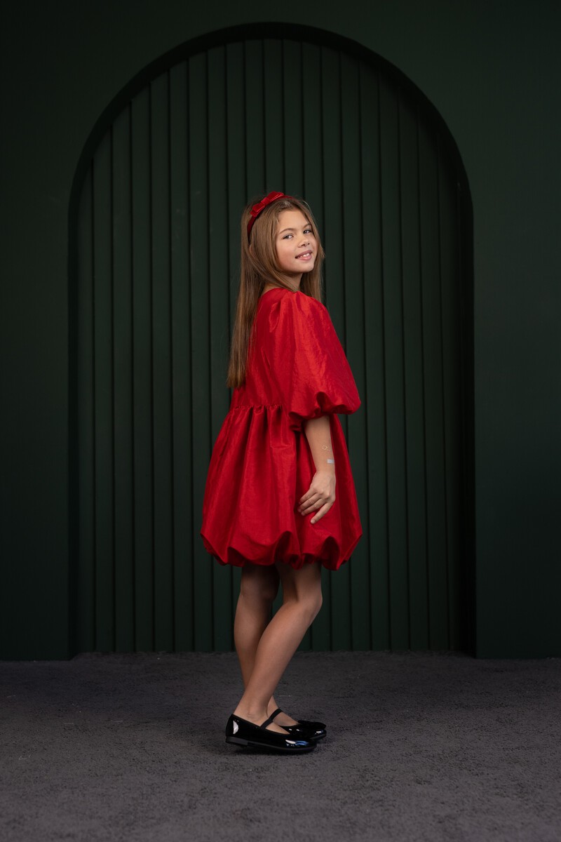 Red bubble girl's dress – photo 4