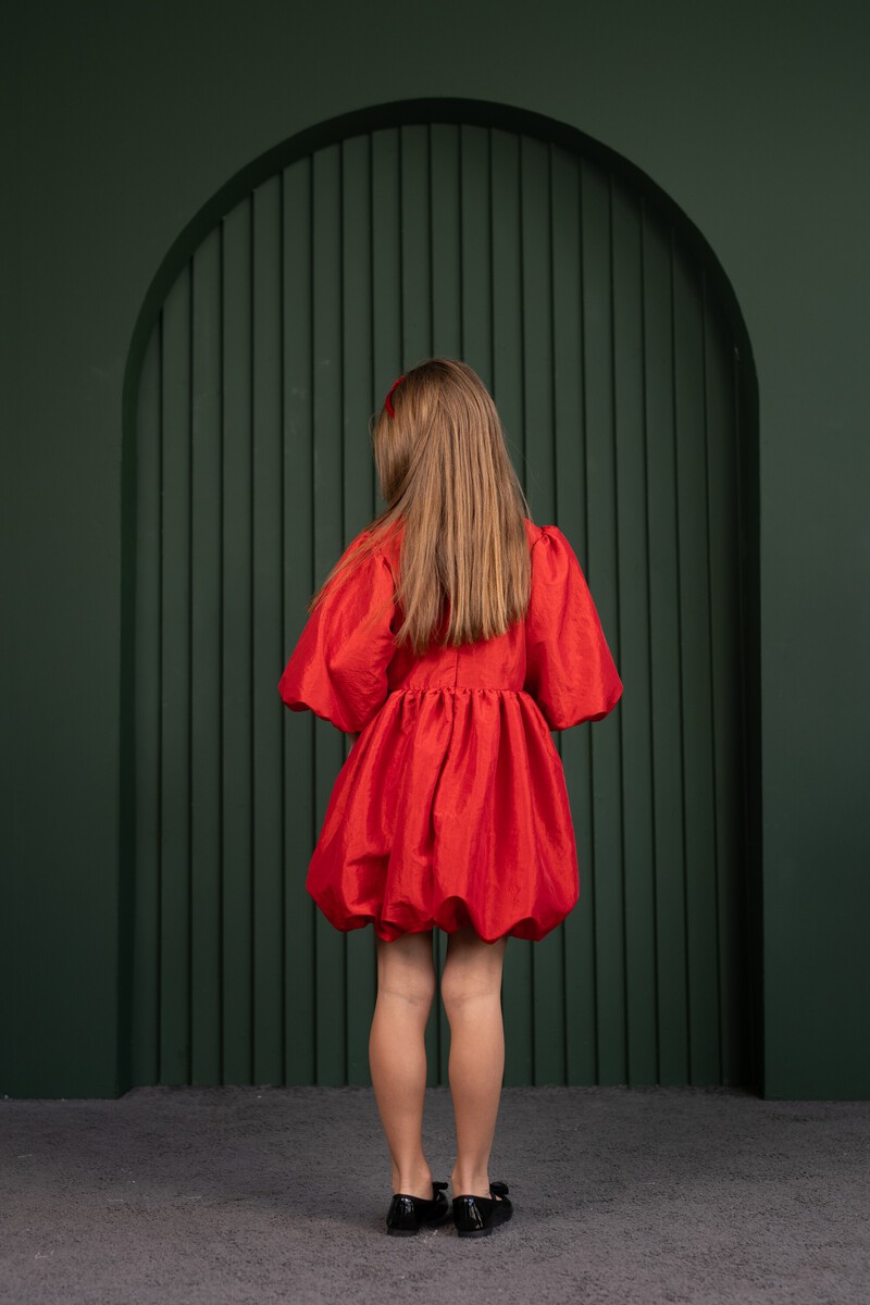 Red bubble girl's dress – photo 5