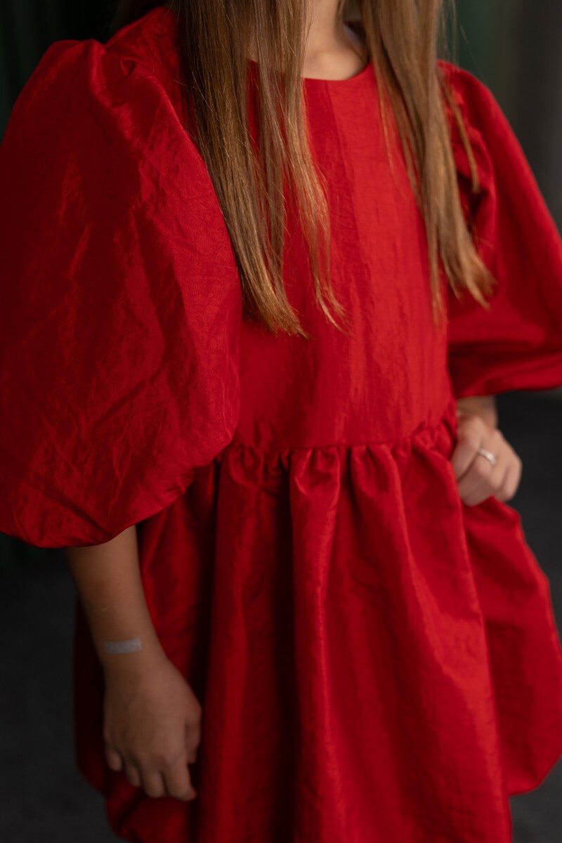 Red bubble girl's dress – photo 7