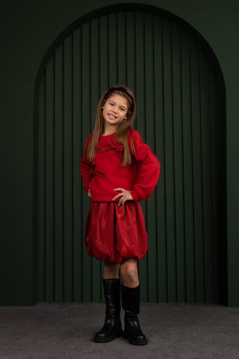 Red girl's set with bows – photo 2
