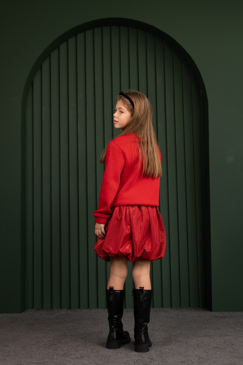 Red girl's set with bows – photo 3