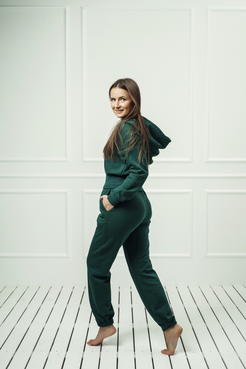 "Green" lounge set with a cropped sweatshirt – photo 4