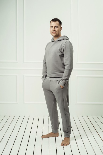 "Grey" men's lounge set with a hood
