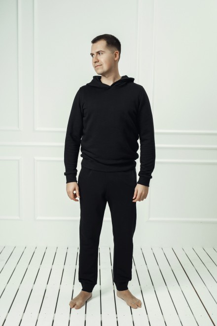 "Black" men's lounge set with a hood – another view