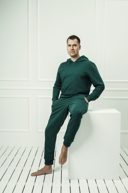 "Green" men's lounge set with a hood