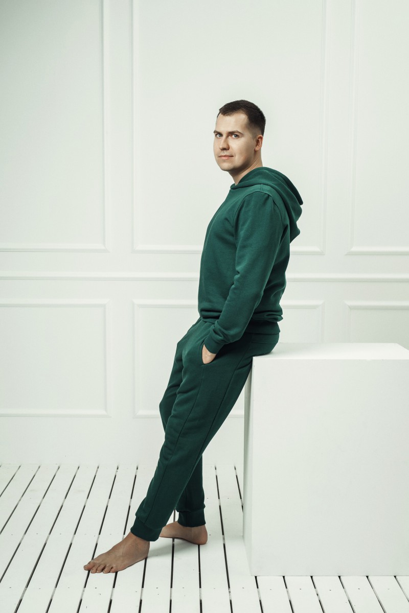 "Green" men's lounge set with a hood – photo 3