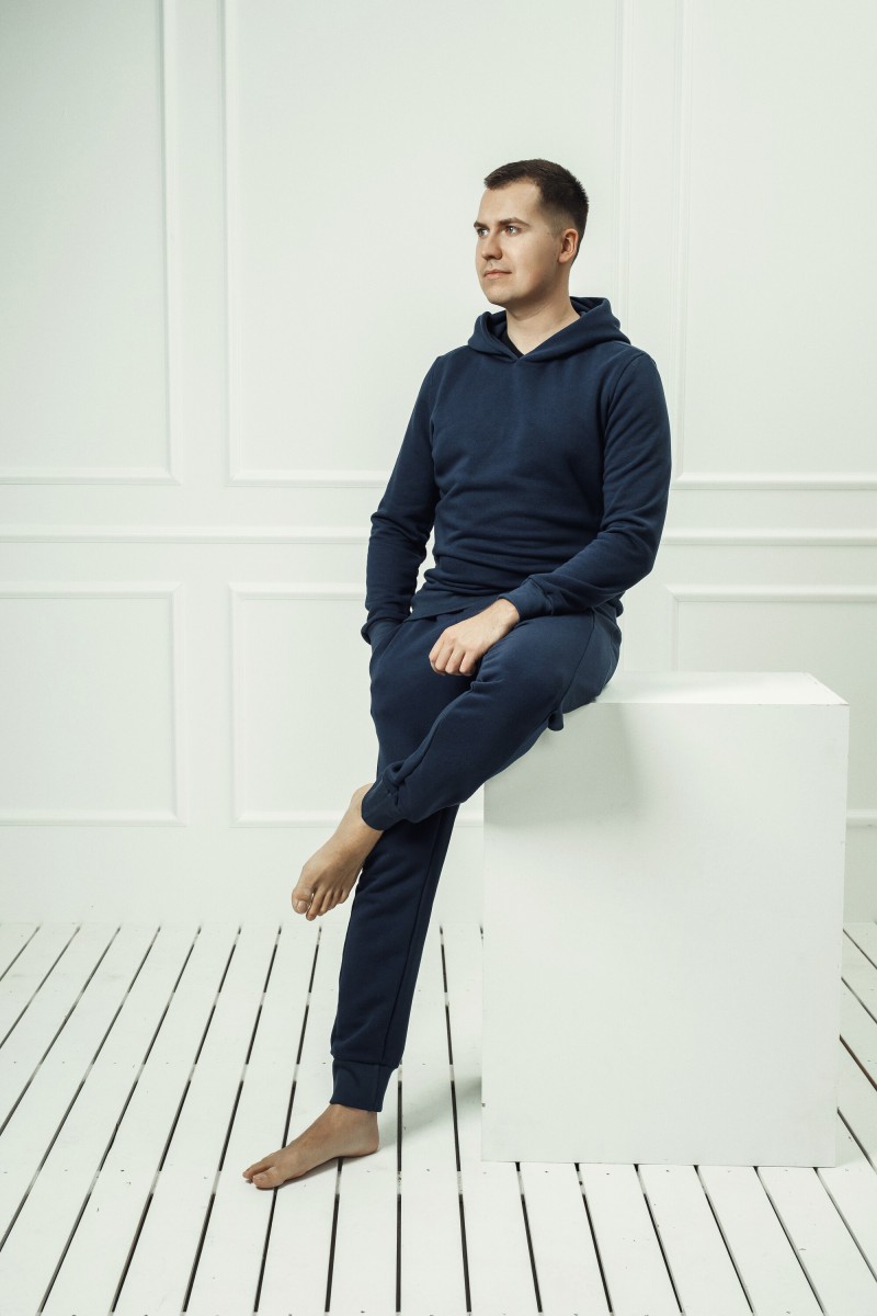 "Dark blue" men's lounge set with or without a hood – photo 2