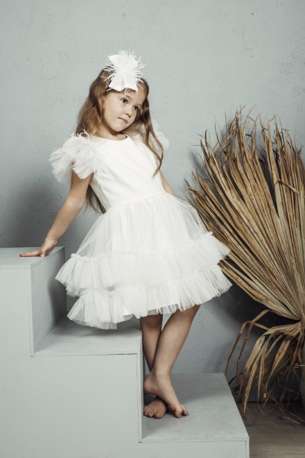 "Mini Pearl" girl's tulle dress